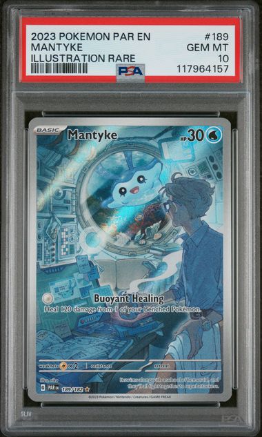 Pokemon TCG! 2023 POKEMON PAR EN-PARADOX RIFT #189 MANTYKE ILLUSTRATION RARE PSA 10