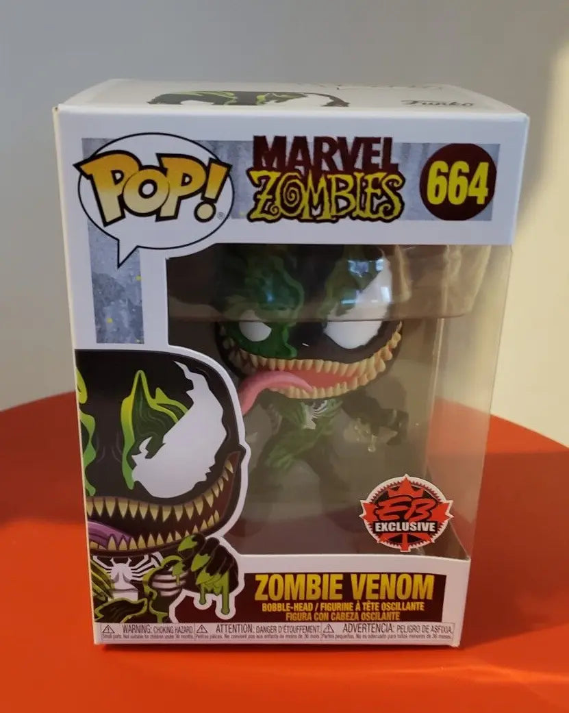 Funko Pop! Marvel Zombies - Zombie Venom #664 EBGames Sticker + PoP Protector